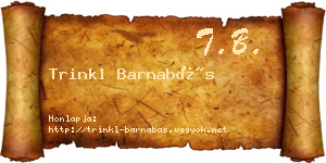 Trinkl Barnabás névjegykártya